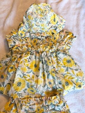 cupcakes and cashmere Cream Infant Smocked Top